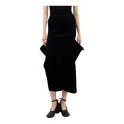 Naadloze Gebreide Midi Rok Issey Miyake , Black , Dames