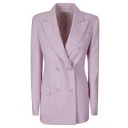 Roze Double-Breasted Jas met Contrasterende Knopen Sportmax , Purple ,...