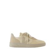 Bruine Leren Sneakers - V-10 Stijl Veja , Beige , Dames