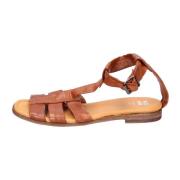 Vintage Leren Sandalen voor vrouwen Moma , Brown , Dames