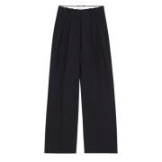 Zwarte Wijde Pijp Chino Broek Róhe , Black , Dames