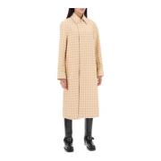 Houndstooth Car Coat Burberry , Beige , Dames