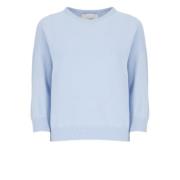 Lichtblauwe Cashmere Trui Korte Mouwen Vrouw Vanisé , Blue , Dames