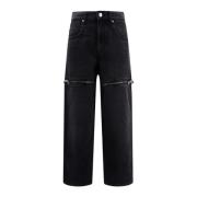 Biologische Denim Jeans met Frontale Rits Isabel Marant Étoile , Black...