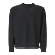 Oversized Crew-Neck Sweatshirt Sacai , Black , Heren