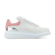 Witte Leren Sneakers Roze Suède Hiel Alexander McQueen , White , Dames