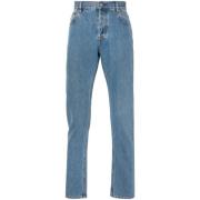 Heldere Blauwe Denim Jeans Gucci , Blue , Heren