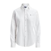 Klassieke Oxford Shirt Blauw Logo Borduurwerk Ralph Lauren , White , D...