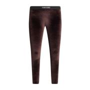 Bruin Fluweel Cropped Broek Tom Ford , Brown , Dames