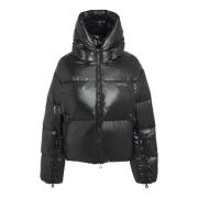 Zwarte Hooded Down Jacket Aw23 Duvetica , Black , Dames