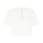 Casual Katoenen T-Shirt voor Mannen Valentino Garavani , White , Dames