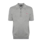 Grijze Polo Shirt Fijne Katoen Borduurwerk A.p.c. , Gray , Heren