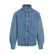 Blauw Katoenen Overhemd Aw24 Jacquemus , Blue , Heren