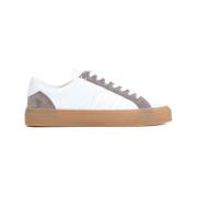 Witte Leren Sneakers Stijlvol Model Moncler , White , Heren