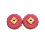 Pre-owned Fabric earrings Hermès Vintage , Pink , Dames