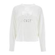 Metallic Logo Print Longsleeve T-shirt Isabel Marant Étoile , Gray , D...