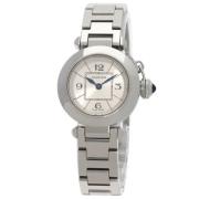 Pre-owned Stainless Steel watches Cartier Vintage , White , Dames