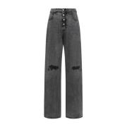 Zwarte Wijde Pijp Jeans MM6 Maison Margiela , Gray , Dames