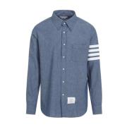 Blauw Katoenen Overhemd Thom Browne , Blue , Heren