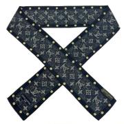 Pre-owned Silk scarves Louis Vuitton Vintage , Black , Dames