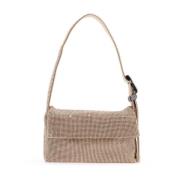 Metalen Mesh Strass Tas met Strass Benedetta Bruzziches , Beige , Dame...