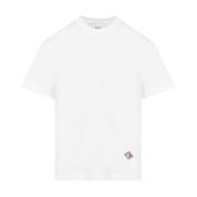 Wit Katoenen T-shirt met Logopatch Bottega Veneta , White , Dames