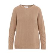 Chique Nude Sweater Cable-Knit Aw24 Max Mara , Beige , Dames