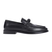 Zwarte Leren Loafer Schoenen Bottega Veneta , Black , Dames