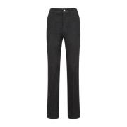 Zwarte Denim Stretch Broek Max Mara , Black , Dames