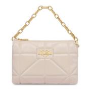 Geometrische Ivoor Schoudertas Love Moschino , Beige , Dames