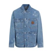 Blauwe Katoenen Stempeljas Aw24 Carhartt Wip , Blue , Heren