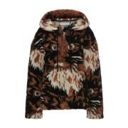 Bruine dierenprint trui met imitatiebont JW Anderson , Brown , Dames