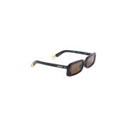 Zwarte Vierkante Frame Zonnebril Jacquemus , Black , Dames