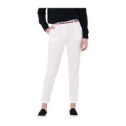 Slim Fit Chino Broek Wit Tommy Hilfiger , White , Dames