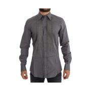 Elegant Slim Fit Shirt Torero Gold Dolce & Gabbana , Gray , Heren