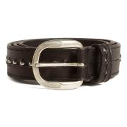 Studded Leren Riem Golden Goose , Black , Dames