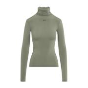 Groene Sweater Aw24 Stijlvol Comfortabel Off White , Green , Dames