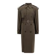 Klassieke Wollen Trenchcoat Burberry , Green , Heren