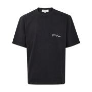 Zwart Logo Boxy Fit T-Shirt Studio Nicholson , Black , Heren