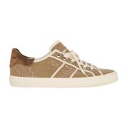 Kalfsleren Sneakers Schoenen 2 Kiton , Beige , Heren