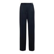 Blauwe Wollen Wijde Pijp Broek Kiton , Blue , Dames