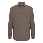 Slim Fit Stretch Nylon Overhemd Boggi Milano , Brown , Heren