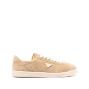 Beige Suède Panel Sneakers Prada , Beige , Heren