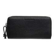 Ritssluiting Plain Portemonnee met Logo Emporio Armani , Black , Heren