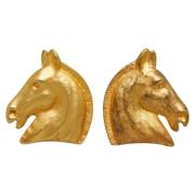 Pre-owned Metal earrings Hermès Vintage , Yellow , Dames