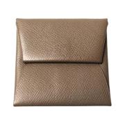 Pre-owned Leather wallets Hermès Vintage , Gray , Dames