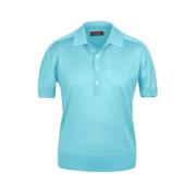 Luxe Sea Island Cotton Polo Shirt Moorer , Blue , Heren