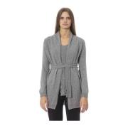 Trendy Cardigan met Riem en Monogram Baldinini , Gray , Dames