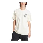 Korte Mouw T-shirt Adidas , Beige , Heren