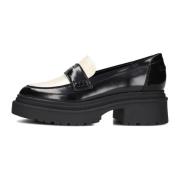 Zwarte Loafers met Goud Logo Guess , Black , Dames